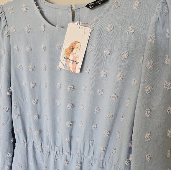 Chic Light Blue Long Sleeve Maxi Dress - Picture 7 of 8